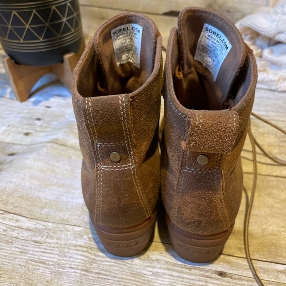 Sorel Toronto suede lace up wedge boots in Burnished Elk (tan) sz 6 - Picture 12 of 13